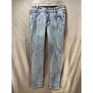 D. Rock Pants Adult 17 Blue Denim Skinny Pocketed Belted Mens 34x31‎